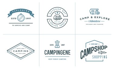 Set of Camping Camp Elements