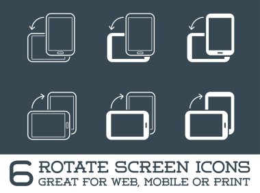 Döndürme Smartphone ya da Tablet Icons Set