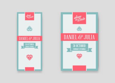 Set of Design Awesome Wedding Invitation clipart