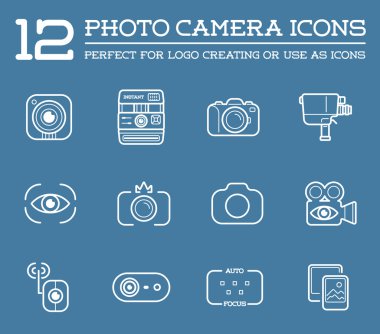 Fotoğraf makinesi ve Video kamera simgeler