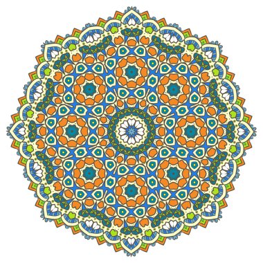 Etnik Fraktal Mandala Aztek Deseni