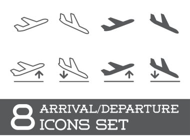 Aircraft or Airplane Icons Set