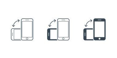 Rotate Smartphone or Cellular Phone Icons