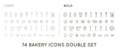 Set of Bakery Pastry Elements
