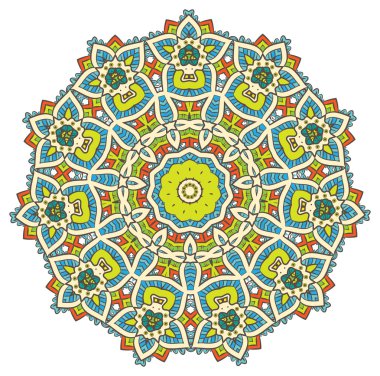 Etnik Fraktal Mandala Aztek Deseni