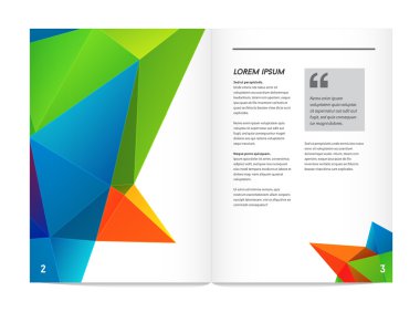 Letterhead and geometric triangular design brochure clipart