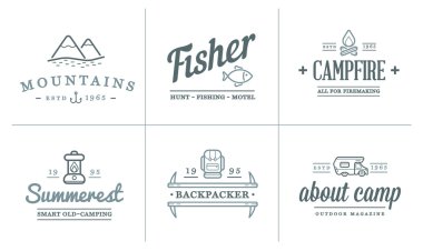 Set of Camping Camp Elements
