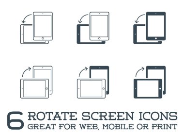 Döndürme Smartphone ya da Tablet Icons Set