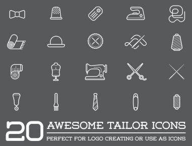 Set of Tailoring Tailor Sew Elements