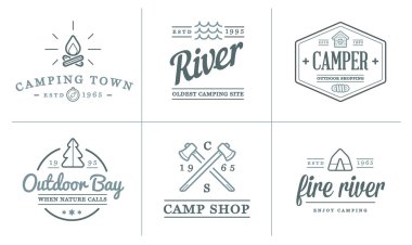 Set of Camping Camp Elements