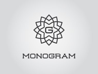 Monogram tasarım şablonu ile harf G