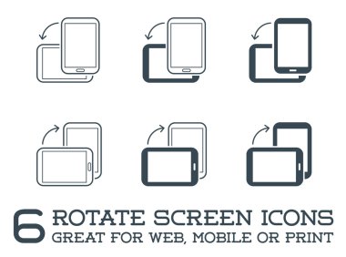 Döndürme Smartphone ya da Tablet Icons Set