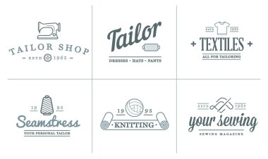Set of Tailoring Tailor Sew Elements