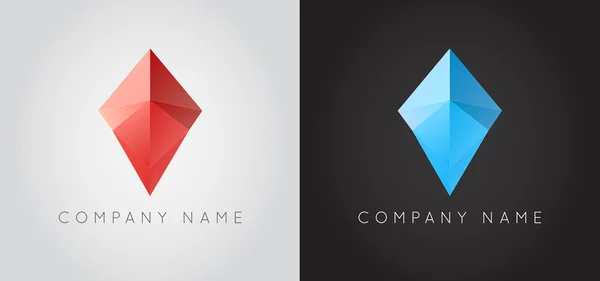 Trendy Crystal Triangulated Gem Logo —  Vetores de Stock