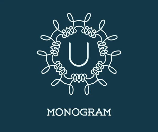 Шаблон дизайна монограммы с буквой U — стоковый вектор