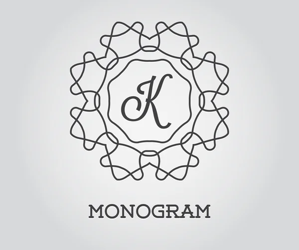 Modelo de design de monograma com letra K —  Vetores de Stock