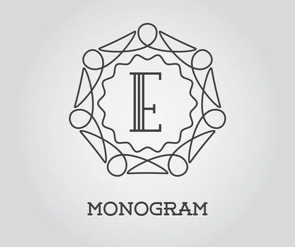 Monogram tervez mintadeszka-val E betű — Stock Vector
