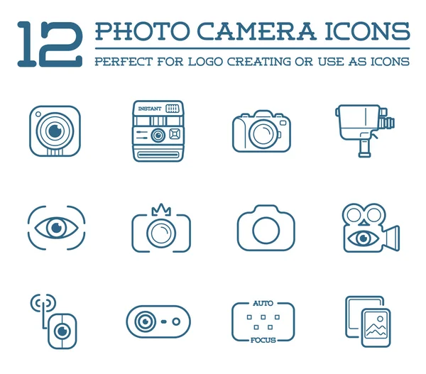 Icônes Appareil Photo et Caméra Vidéo — Image vectorielle