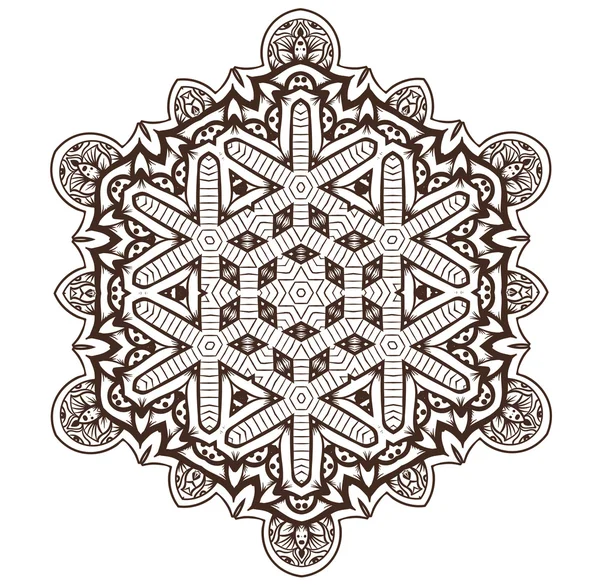 Etnis Fractal Mandala - Stok Vektor