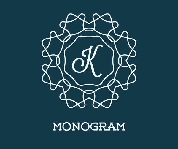Modelo de design de monograma com letra K —  Vetores de Stock