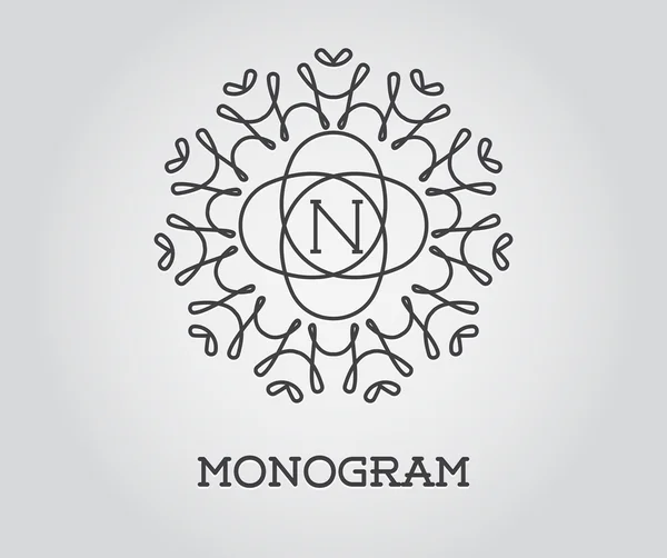 Monogram ontwerpsjabloon met de Letter N — Stockvector