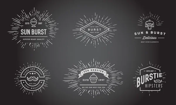 Conjunto de elementos Sunburst para criação de logotipo — Vetor de Stock