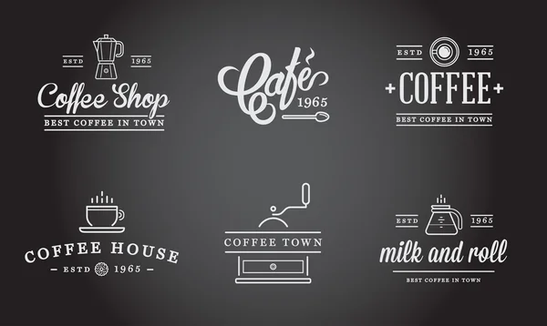 Modelos de café Logotype e acessórios de café —  Vetores de Stock