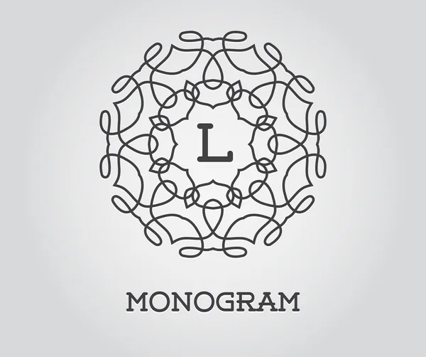 Monogram Design Template with Letter L — Stock Vector