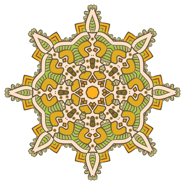 Padrão Etnico Fractal Mandala Azteca — Vetor de Stock