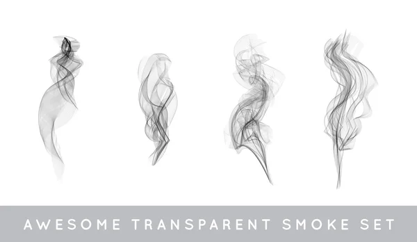 Set of Realistic Cigarette Smoke — Stock Vector