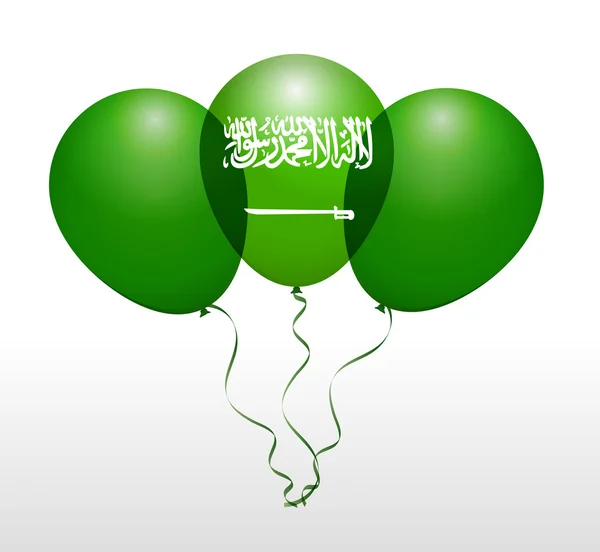 Globos de bandera nacional de Arabia Saudita — Archivo Imágenes Vectoriales