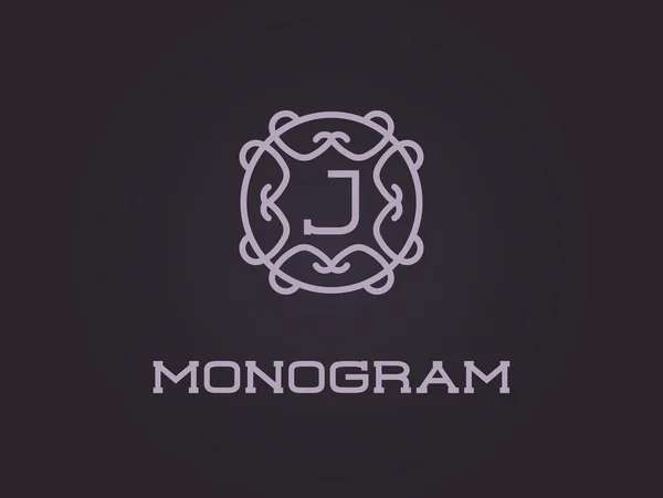 Modèle de conception de monogramme avec lettre J — Image vectorielle