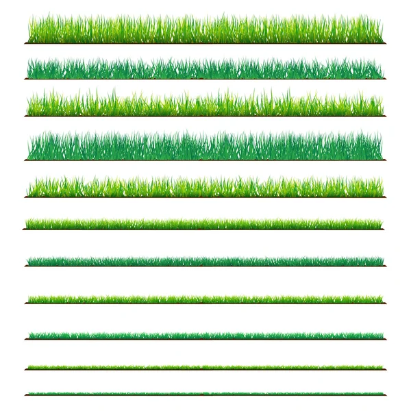 11 bakgrunder av grönt gräs — Stock vektor