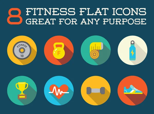 Fitness Aeróbicos Elementos e iconos del gimnasio — Vector de stock