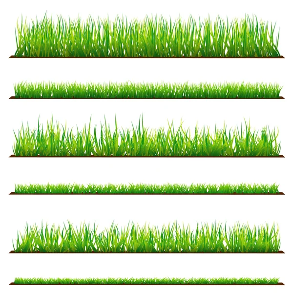 6 bakgrunder av grönt gräs — Stock vektor