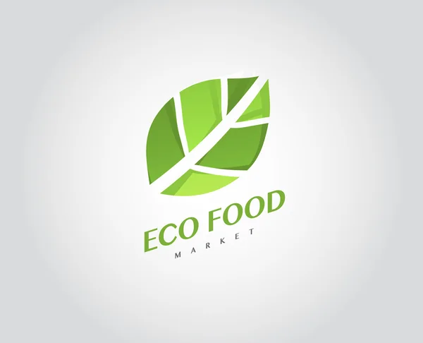 Logotipo de comida Eco Organic Health — Vetor de Stock