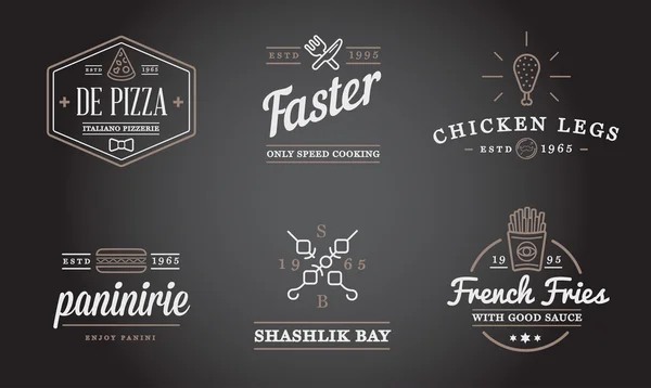 Sada Fast Food prvky ikon — Stockový vektor