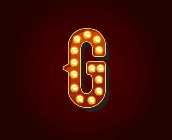 Light bulb Alphabet Letter G — Stock Vector