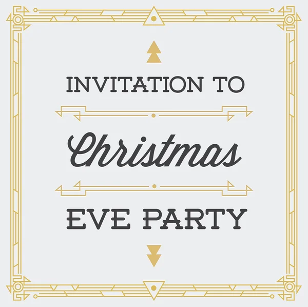 Vintage Invitation to Christmas Eve Party — ストックベクタ