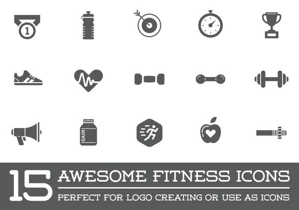 Fitness Aeróbicos Elementos e iconos del gimnasio — Vector de stock