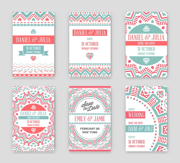 Set ontwerp Awesome bruiloft uitnodiging — Stockvector