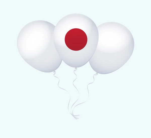 Luftballons mit japanischer Nationalflagge — Stockvektor