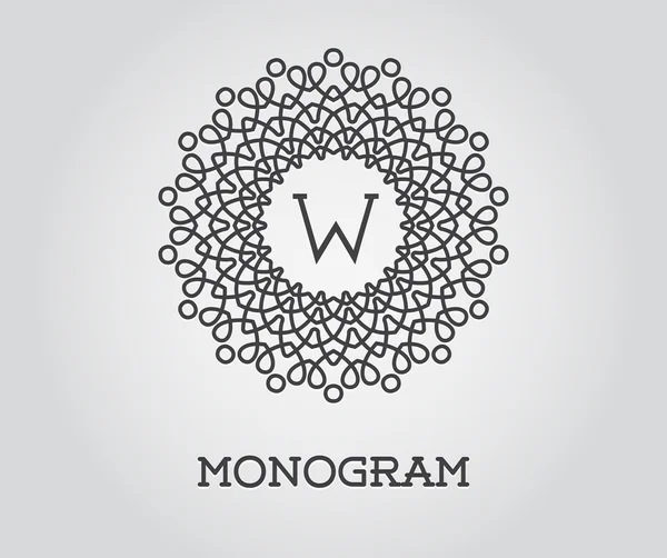 Шаблон дизайну монограми з літерою W — стоковий вектор