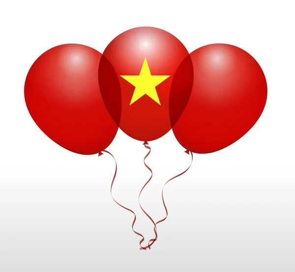 Bandeira Nacional do Vietnã Balões — Vetor de Stock