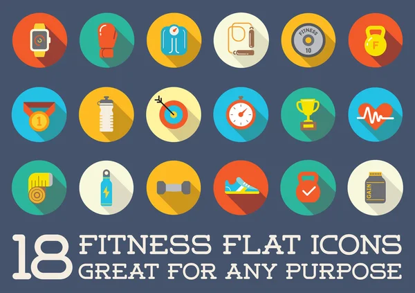 Fitness Aeróbicos Elementos e iconos del gimnasio — Vector de stock