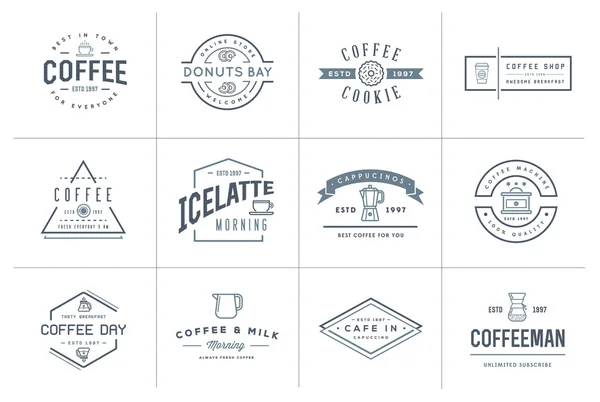 Coffee Logotype Templates and Coffee Accessories — Stock Vector