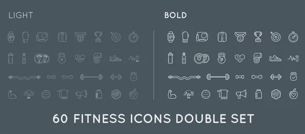 Set of Fitness Aerobics Gym Elements — Vector de stoc