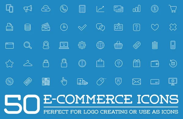 Iconos de comercio electrónico Compras y en línea — Vector de stock