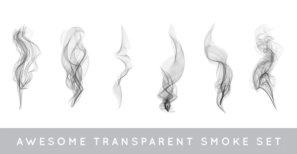 Set of Realistic Cigarette Smoke — Stock Vector