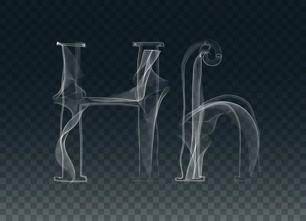 Lettres sur la fumée ou la brume H — Image vectorielle